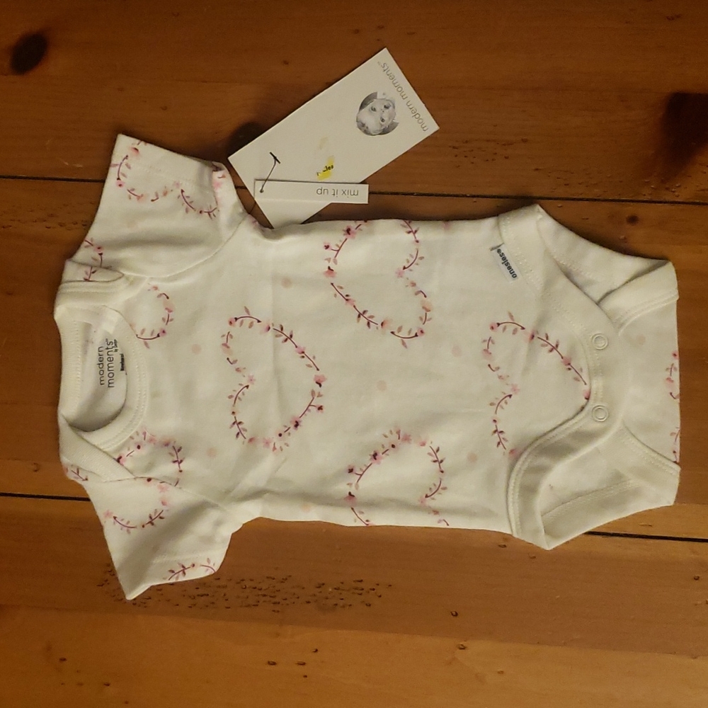 3/$10 - Floral heart onesie